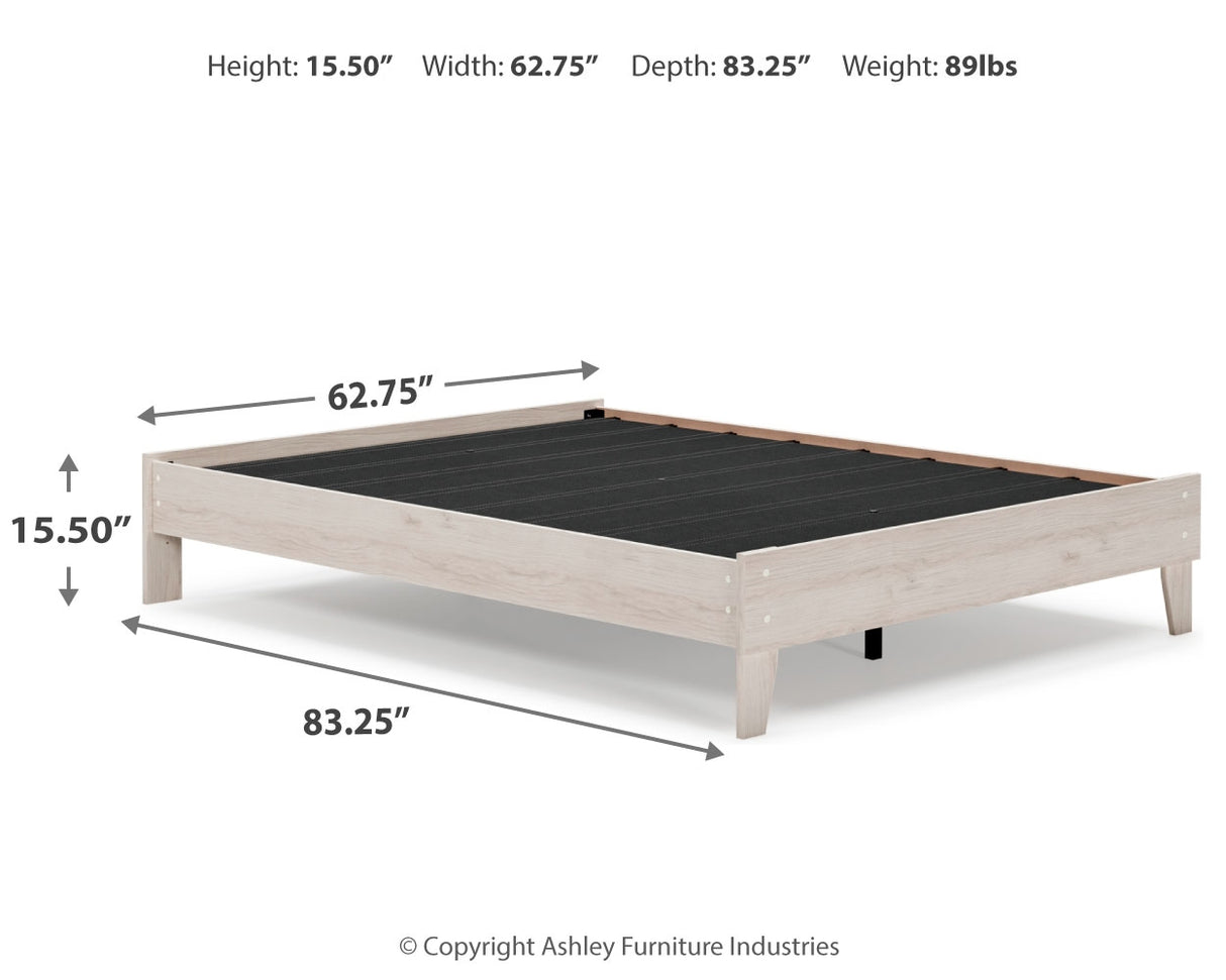 Socalle Queen Platform Bed with Mattress in Light Natural from Ashley - Luna Furniture