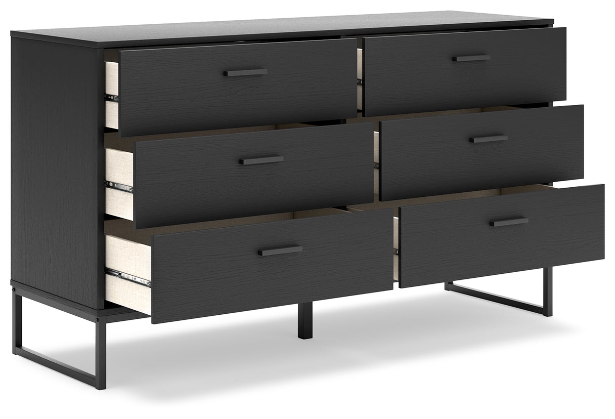 Socalle Twin Panel Headboard with Dresser in Black from Ashley - Luna Furniture