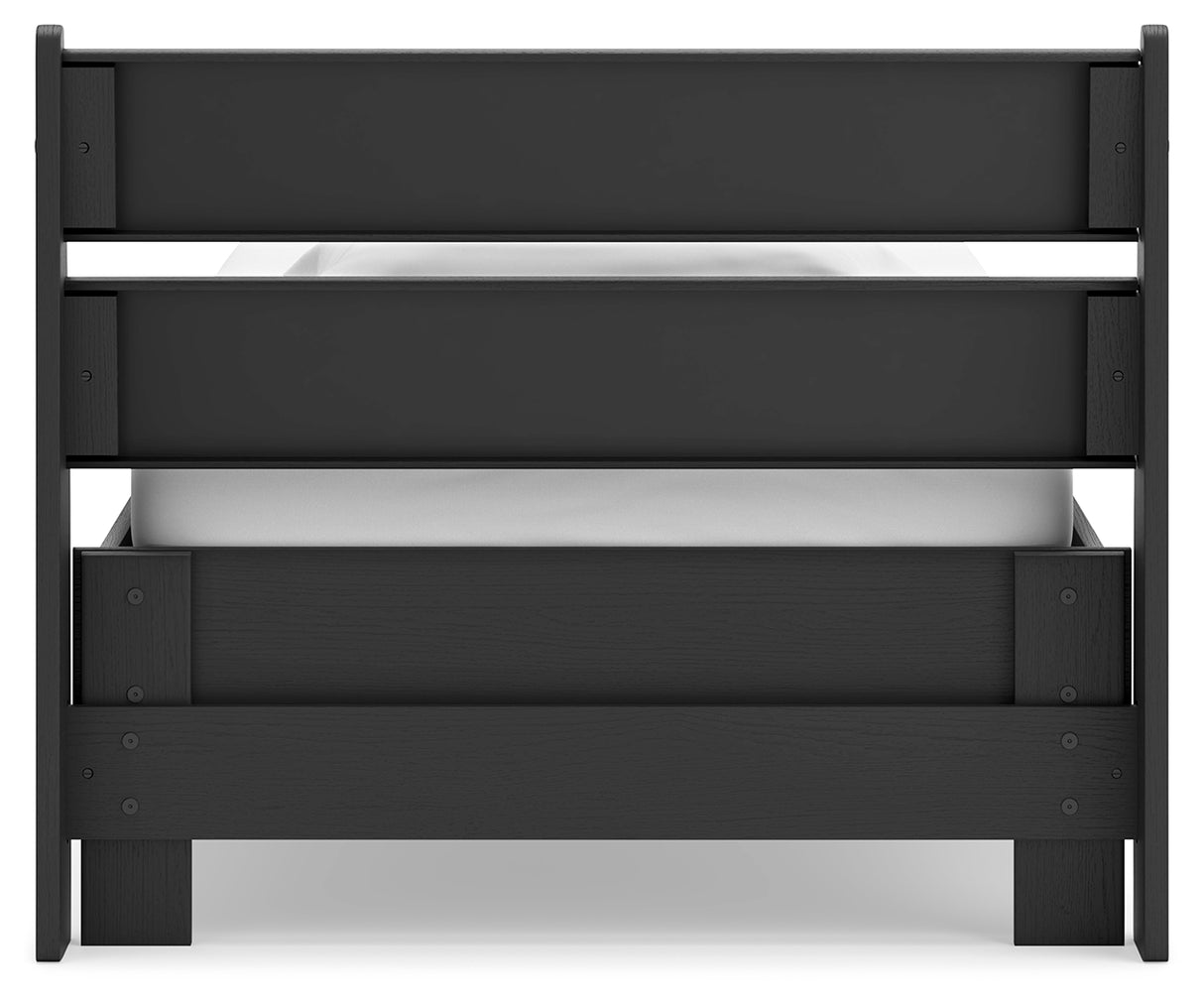 Socalle Twin Panel Platform Bed with Dresser and Chest in Black from Ashley - Luna Furniture