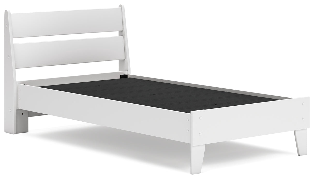 Socalle Twin Panel Platform Bed with Dresser and Chest in Two-tone from Ashley - Luna Furniture