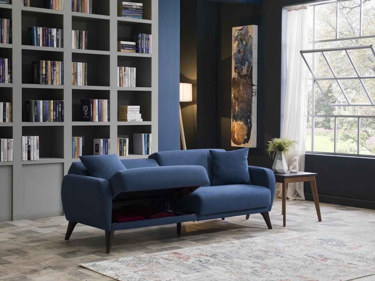 Flexy Zigana Indigo Blue Storage Sleeper Sofa from Bellona - Luna Furniture