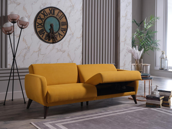 Flexy Zigana Yellow Storage Sleeper Sofa