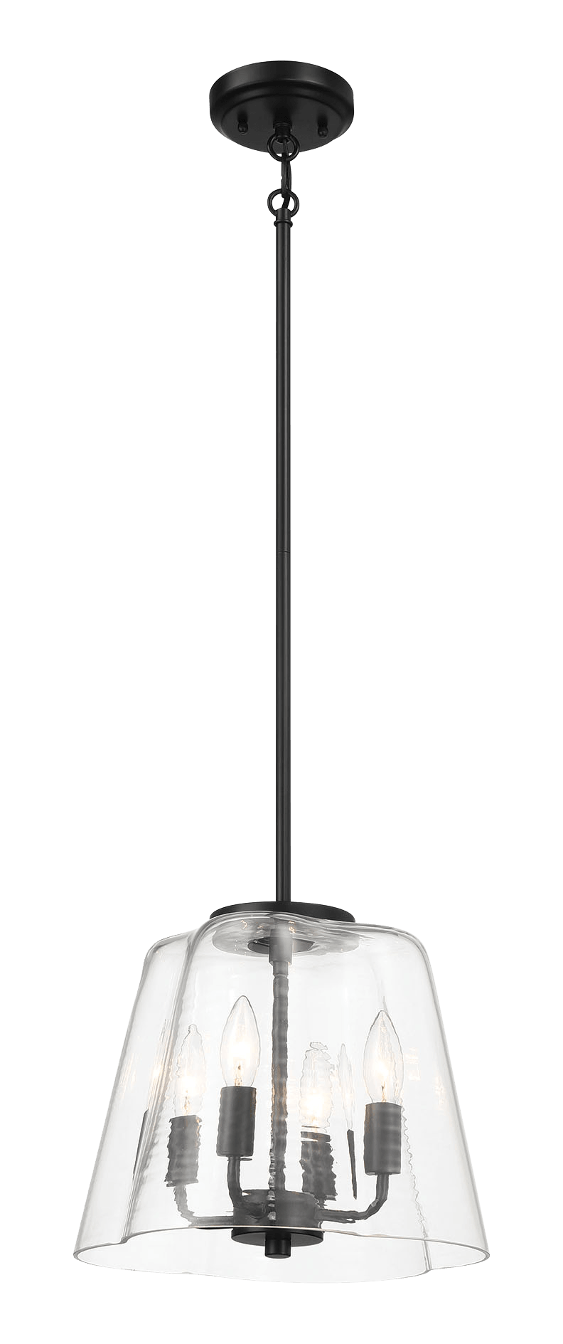 Soiree Four Candle Lights Pendant With Clear Glass - Black Finish from Midinmod - Luna Furniture
