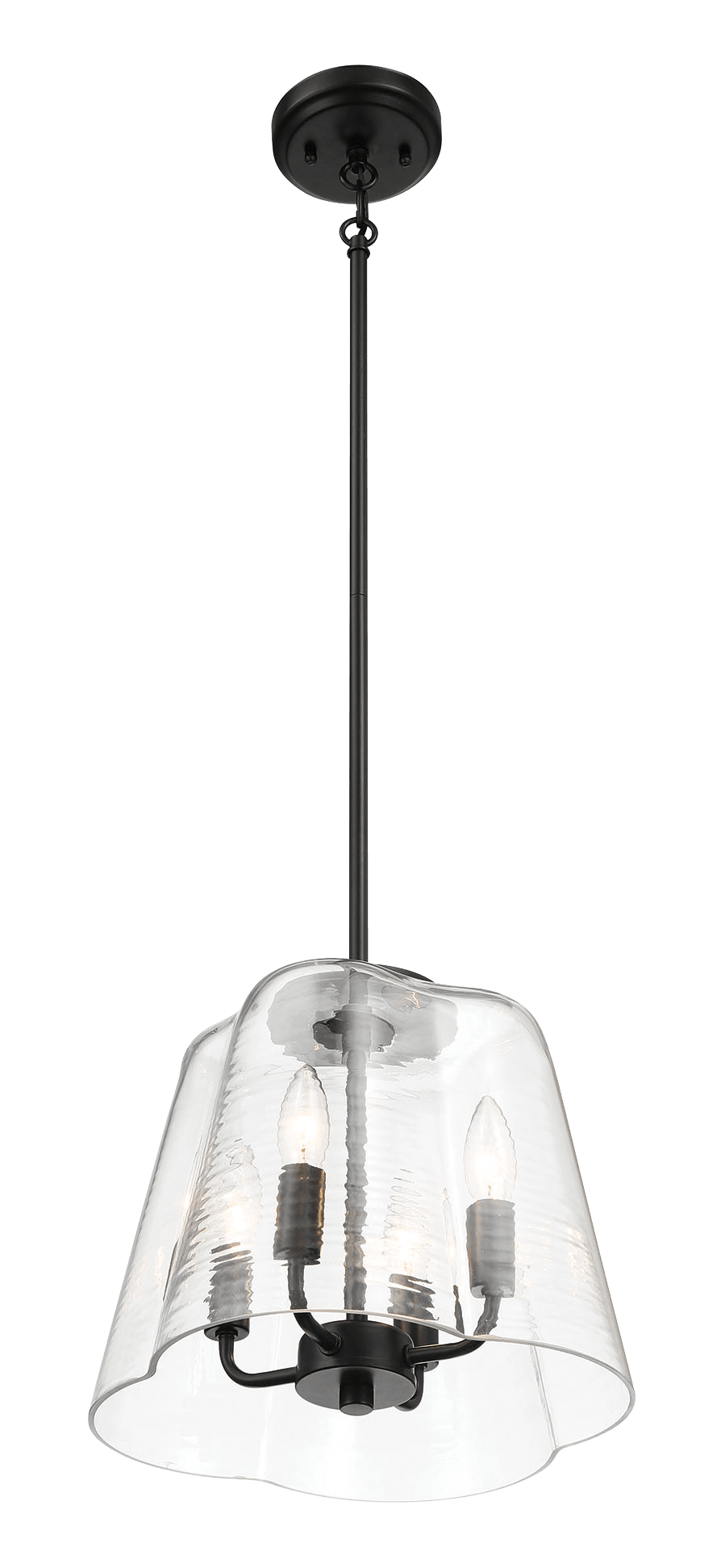 Soiree Four Candle Lights Pendant With Clear Glass - Black Finish from Midinmod - Luna Furniture
