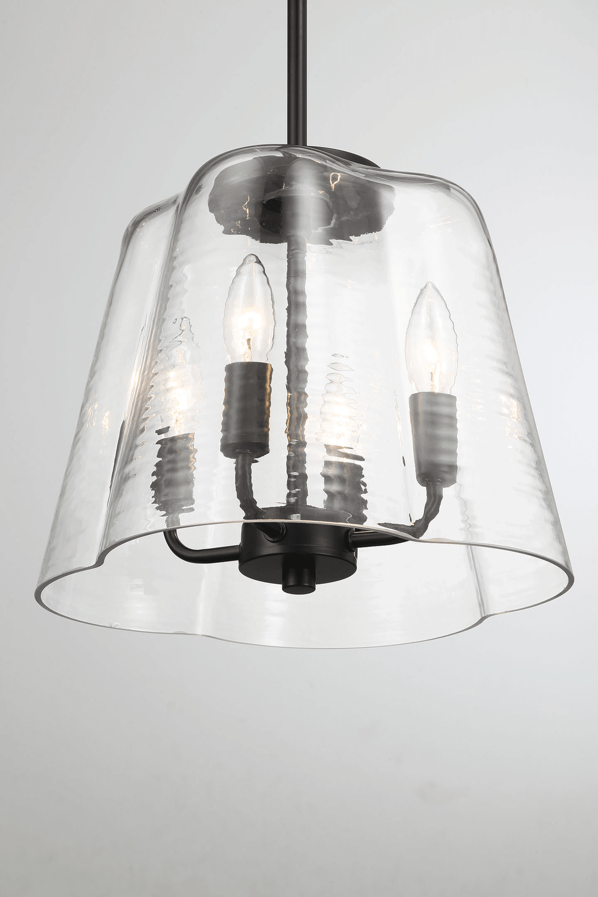 Soiree Four Candle Lights Pendant With Clear Glass - Black Finish from Midinmod - Luna Furniture