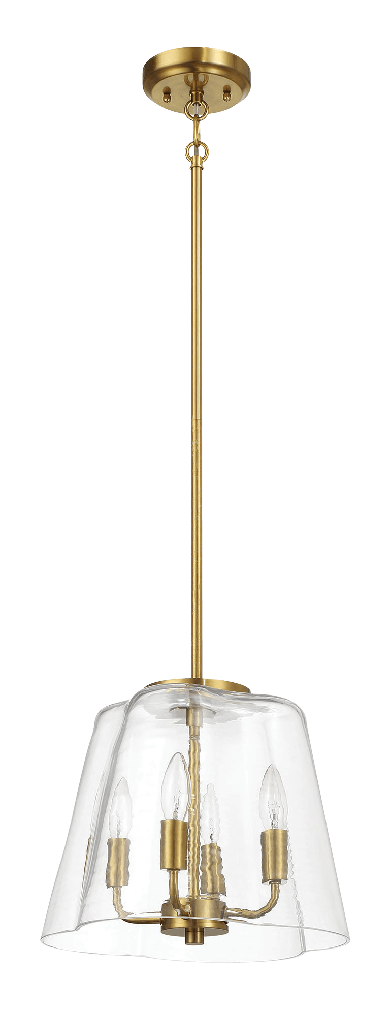 Soiree Four Candle Lights Pendant With Clear Glass - Satin Brass from Midinmod - Luna Furniture