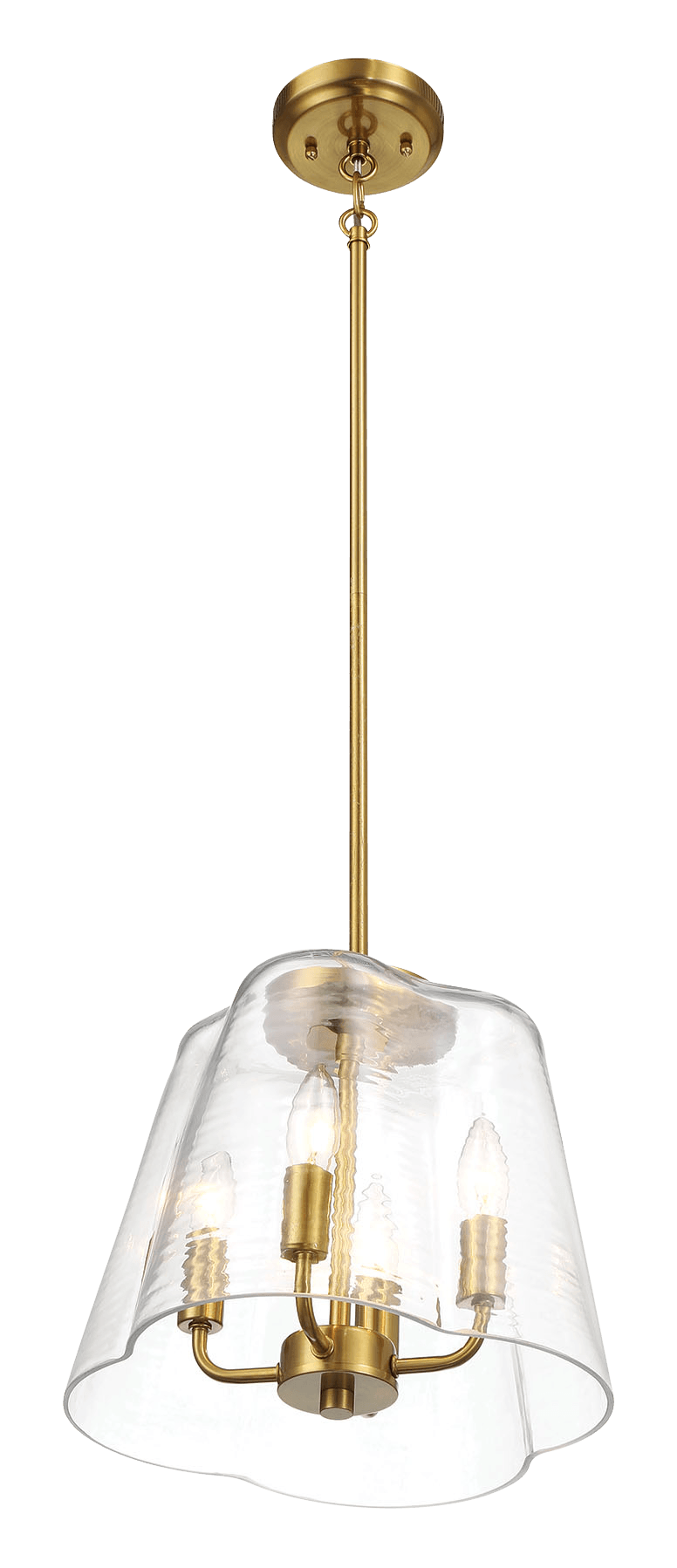 Soiree Four Candle Lights Pendant With Clear Glass - Satin Brass from Midinmod - Luna Furniture