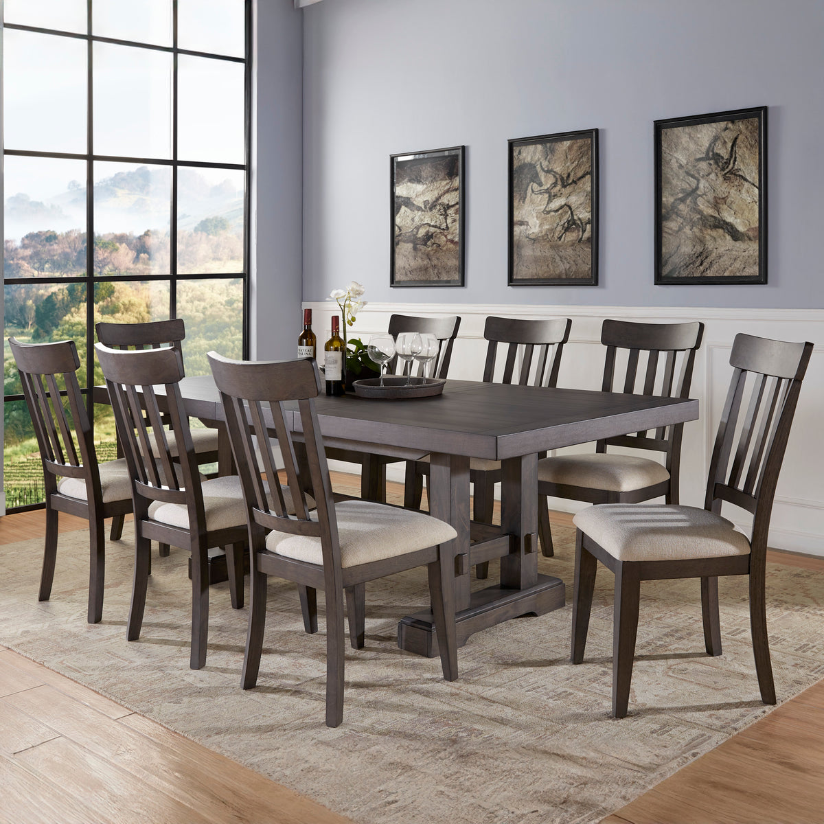 Napa 7-Piece Dining Set(Table, 2 Upholstered & 4 Side Chairs) from Steve Silver - Luna Furniture