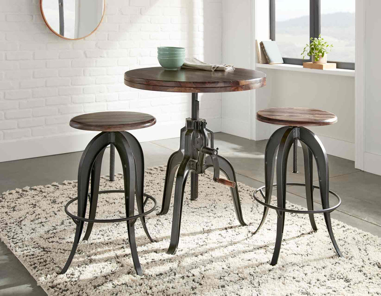Sparrow Brown/Black Adjustable Height Dining Set from Steve Silver - Luna Furniture