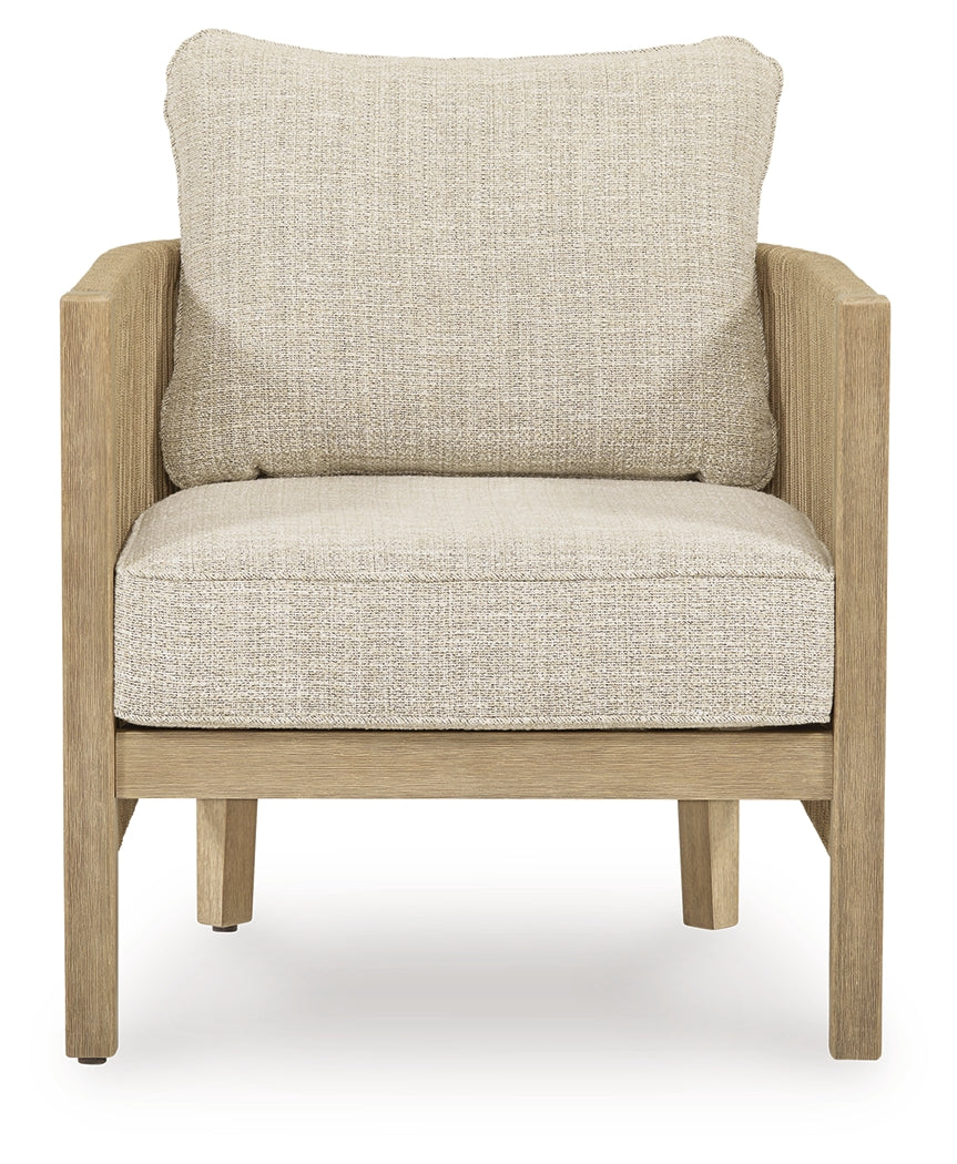 Spooners Cove Beige Outdoor Lounge Chair with Cushion (Set of 2) from Ashley - Luna Furniture