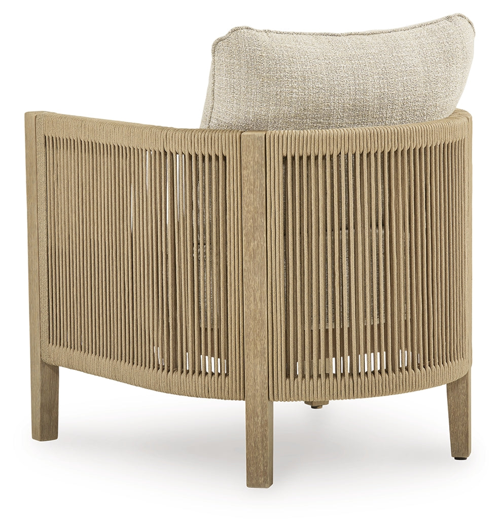 Spooners Cove Beige Outdoor Lounge Chair with Cushion (Set of 2) from Ashley - Luna Furniture