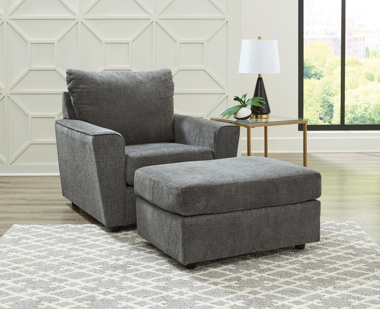 Stairatt Sofa, Loveseat, Chair and Ottoman in Gravel from Ashley Furniture - Luna Furniture