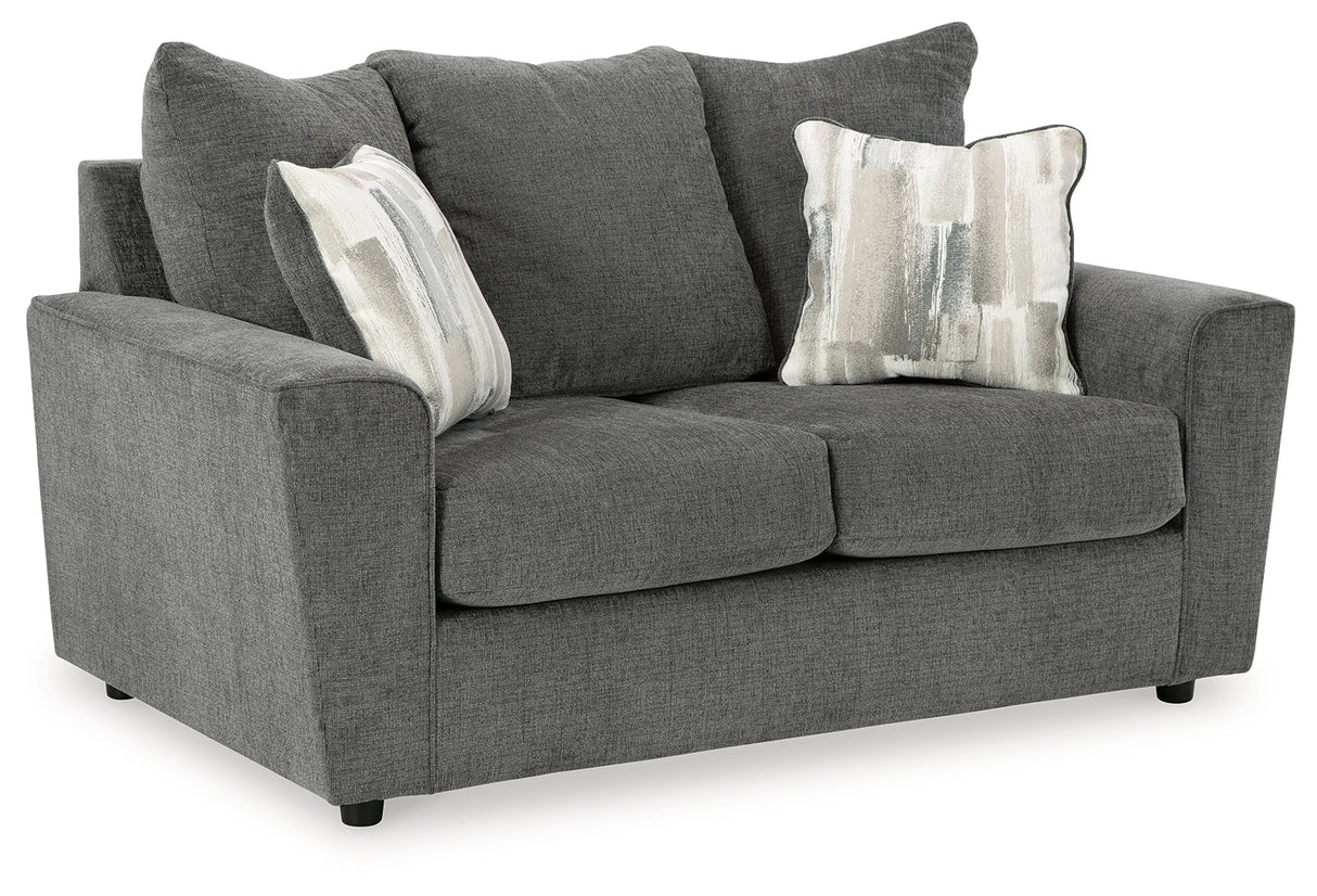 Stairatt Sofa, Loveseat, Chair and Ottoman in Gravel from Ashley Furniture - Luna Furniture