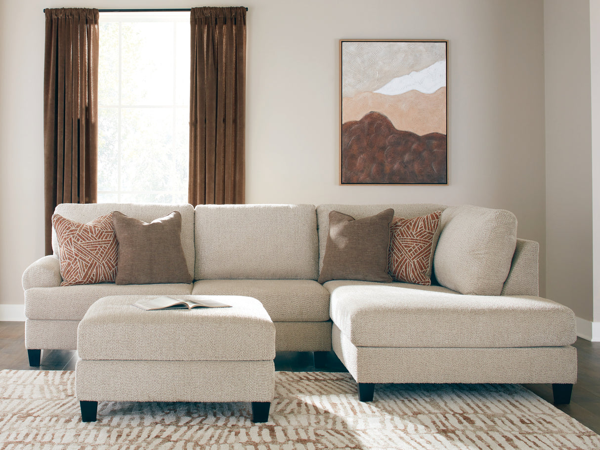 Steelwater Retreat 2-Piece Sectional with Chaise and Oversized Accent Ottoman in Latte from Ashley Furniture - Luna Furniture