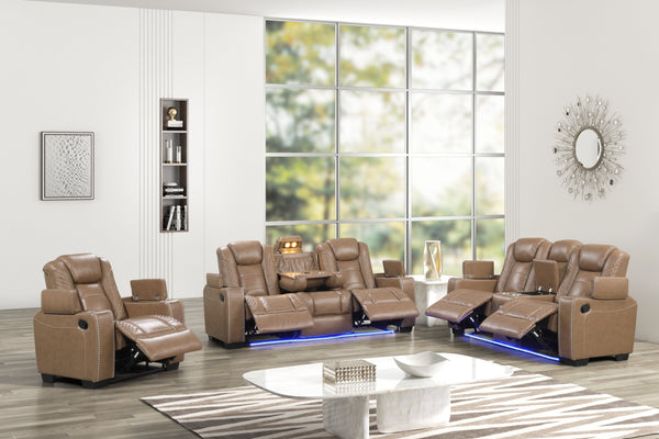 Stefano Brown 3-Piece Reclining Living Room Set