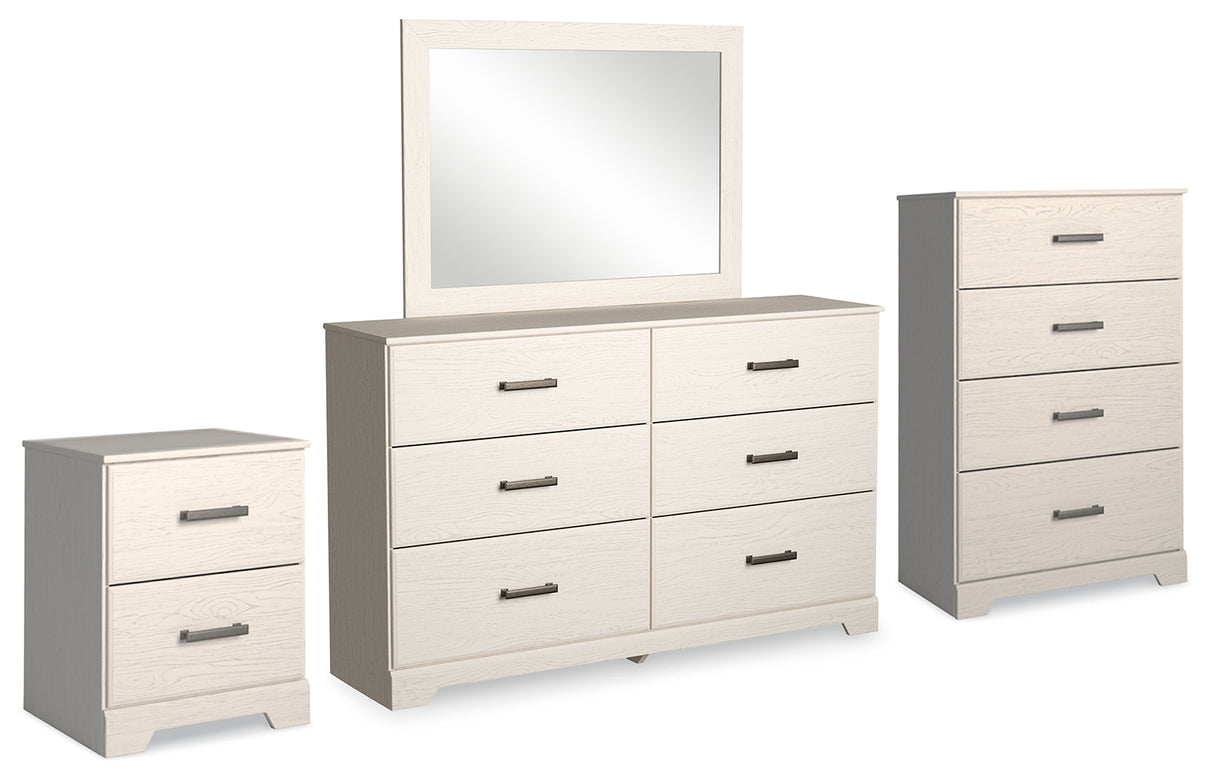 Stelsie White Dresser, Mirror, Chest and Nightstand from Ashley - Luna Furniture