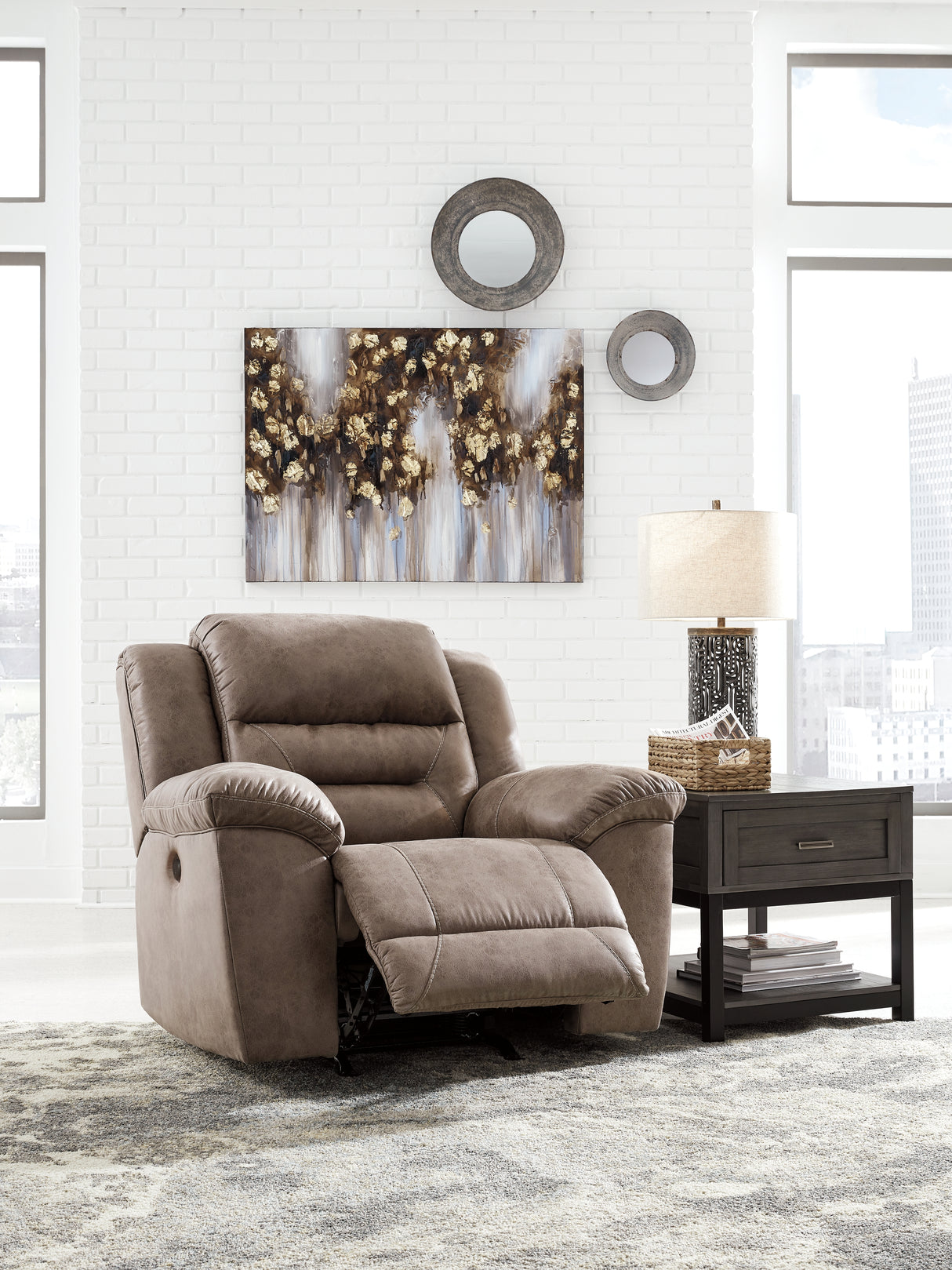 Stoneland Fossil Reclining Sofa and Power Recliner from Ashley - Luna Furniture
