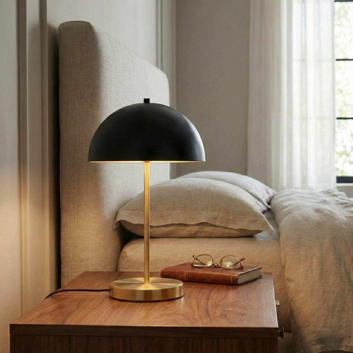 Stratos Table Lamp - Black outer - White inner from Ashcroft Furniture - Luna Furniture