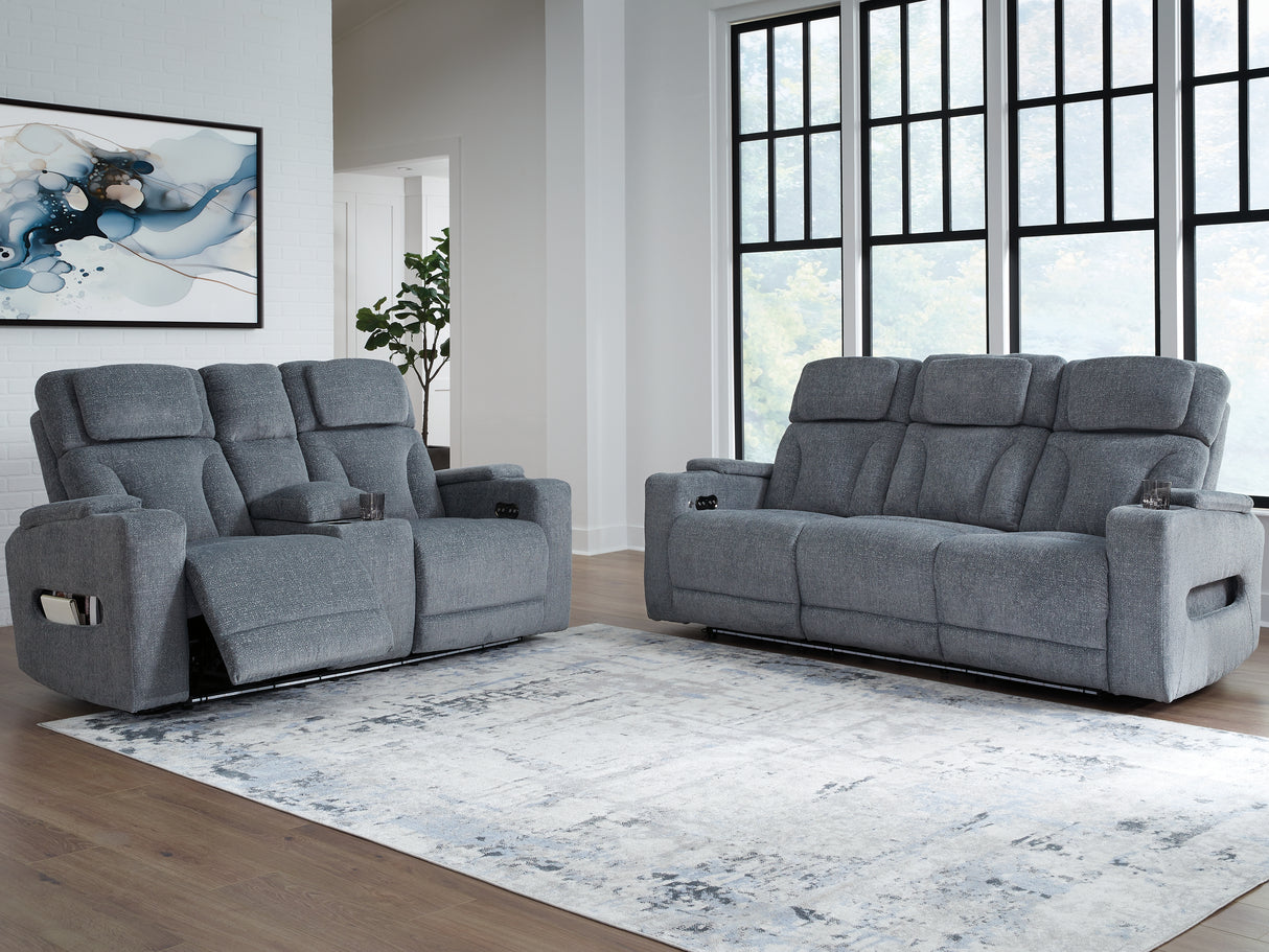 Studio Cave Sofa and Loveseat in Steel from Ashley - Luna Furniture