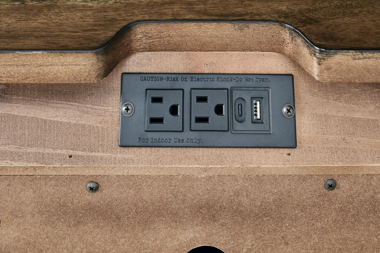 Sturlayne California King Upholstered Panel Bed with Mirrored Dresser and Nightstand in Brown from Ashley - Luna Furniture