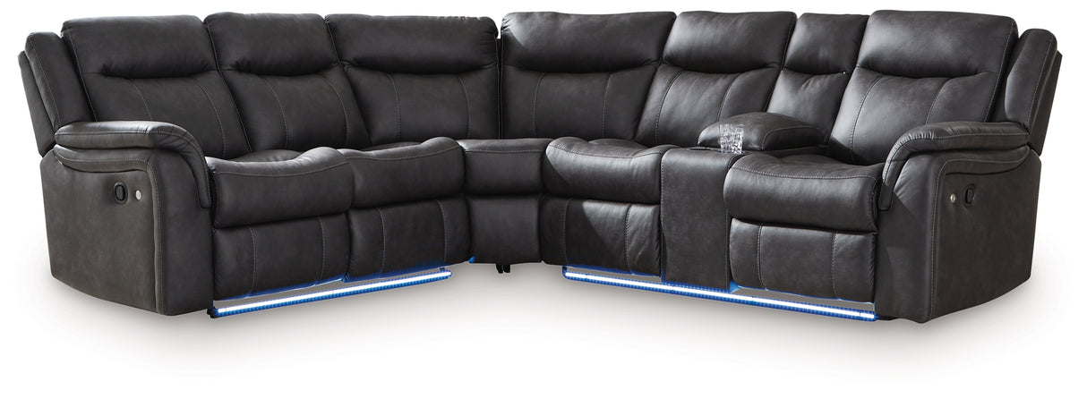 Sultan Meadow Carbon 2-Piece Reclining Sectional from Ashley - Luna Furniture