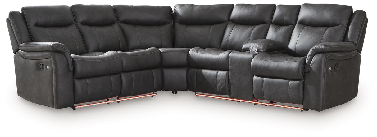 Sultan Meadow Carbon 2-Piece Reclining Sectional from Ashley - Luna Furniture