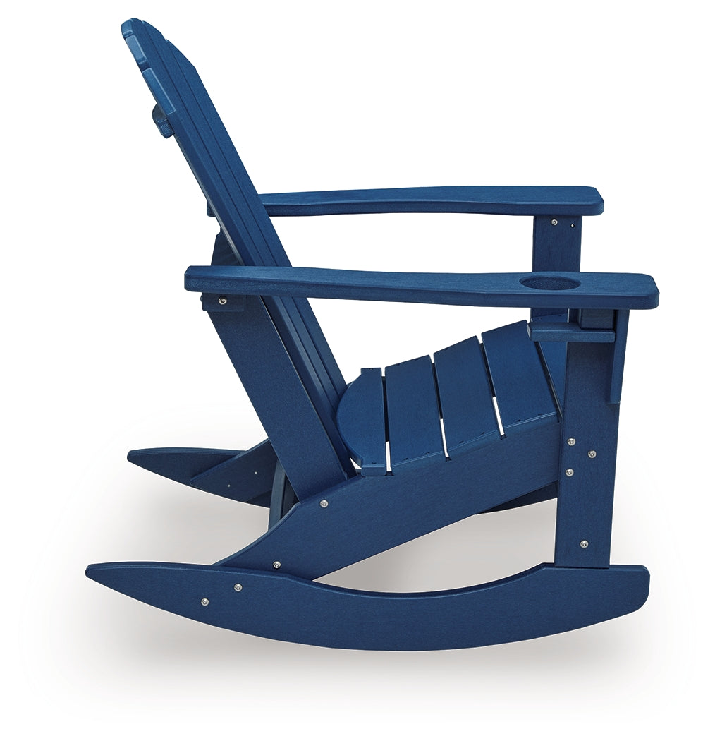 Sundown Shores Blue Outdoor Rocking Chair from Ashley - Luna Furniture