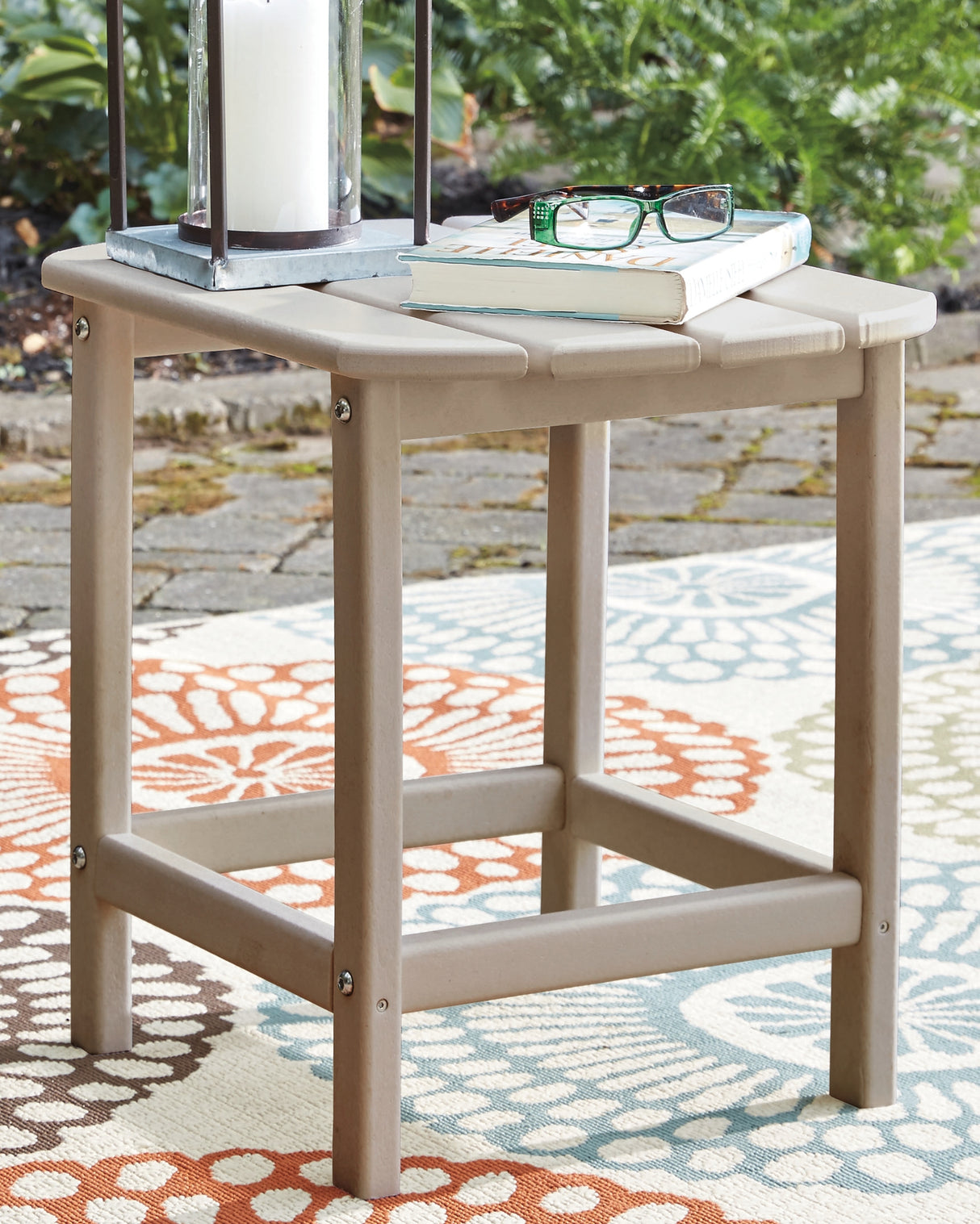 Sundown Treasure 2 Outdoor Chairs with End Table in Driftwood from Ashley - Luna Furniture