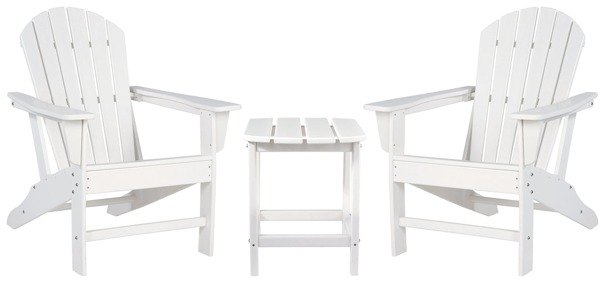 Sundown Treasure 2 Outdoor Chairs with End Table in White from Ashley - Luna Furniture