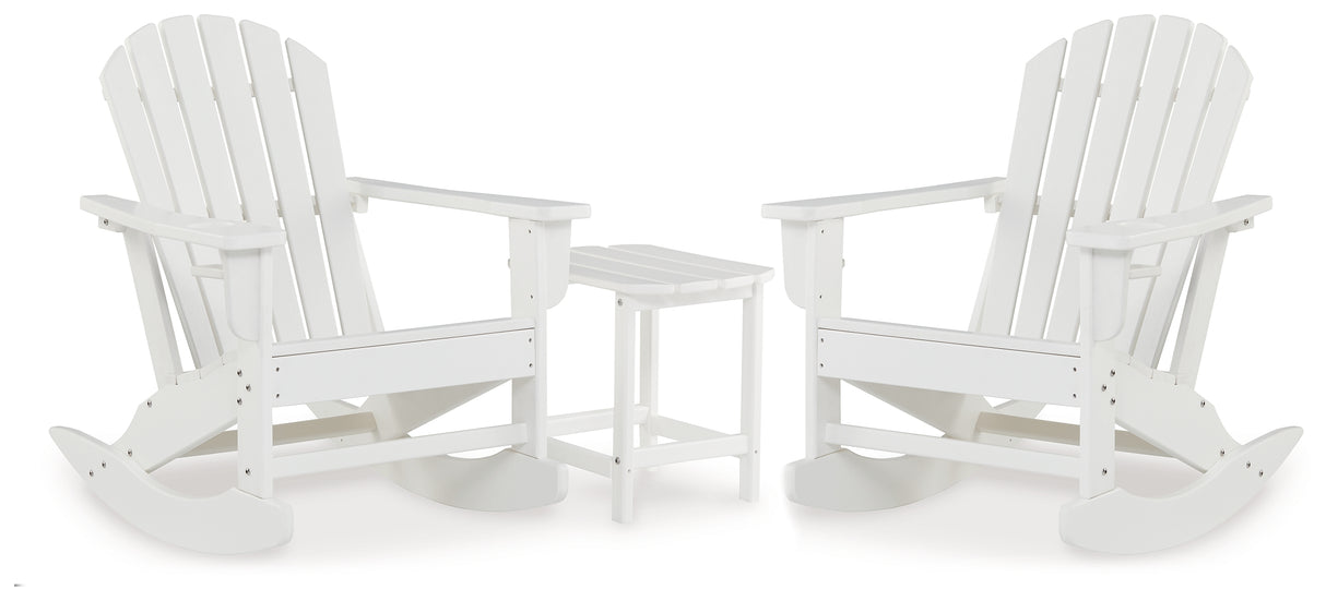 Sundown Treasure 2 Outdoor Chairs with End Table in White from Ashley - Luna Furniture