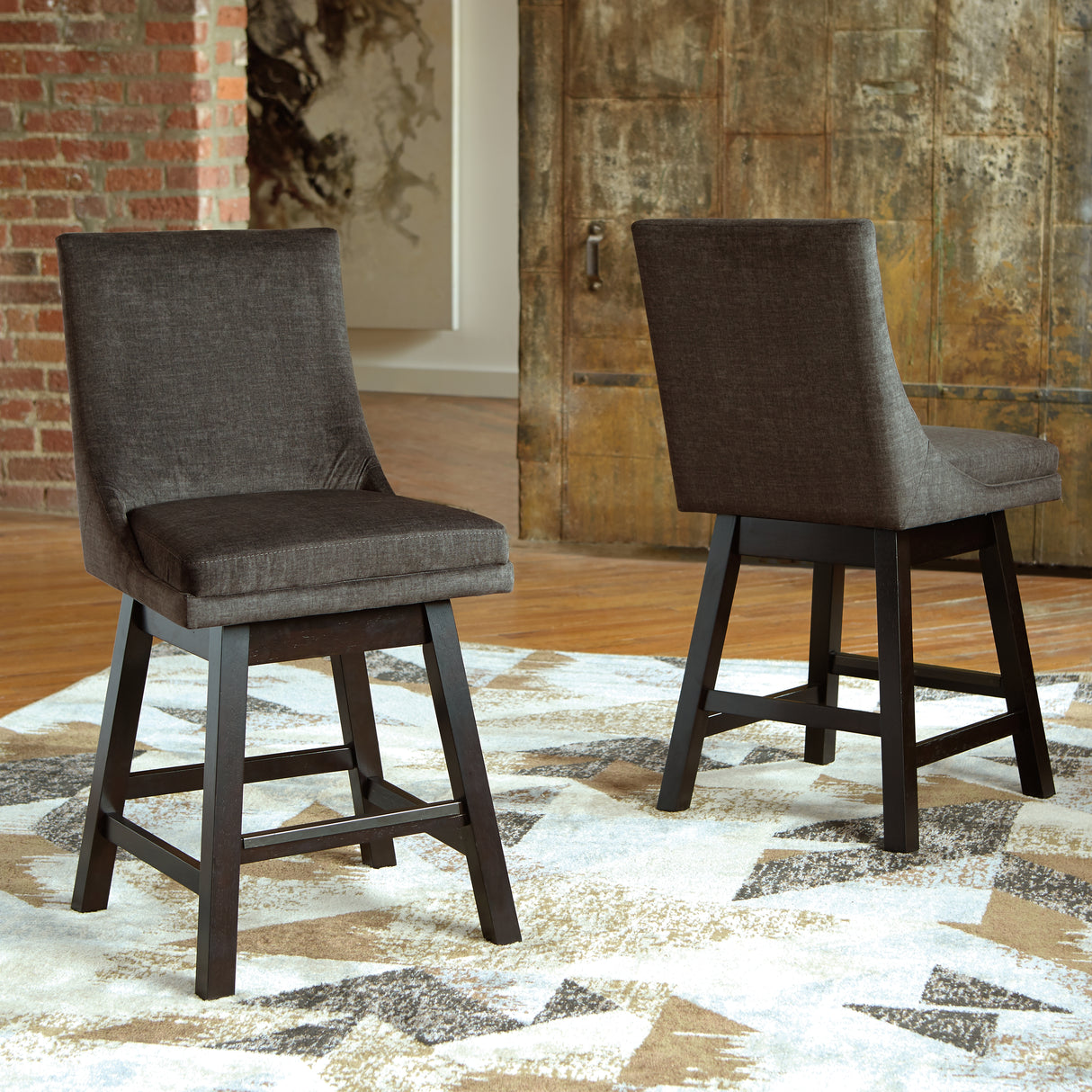 Tallenger 2-Piece Bar Stool in Dark Gray from Ashley - Luna Furniture