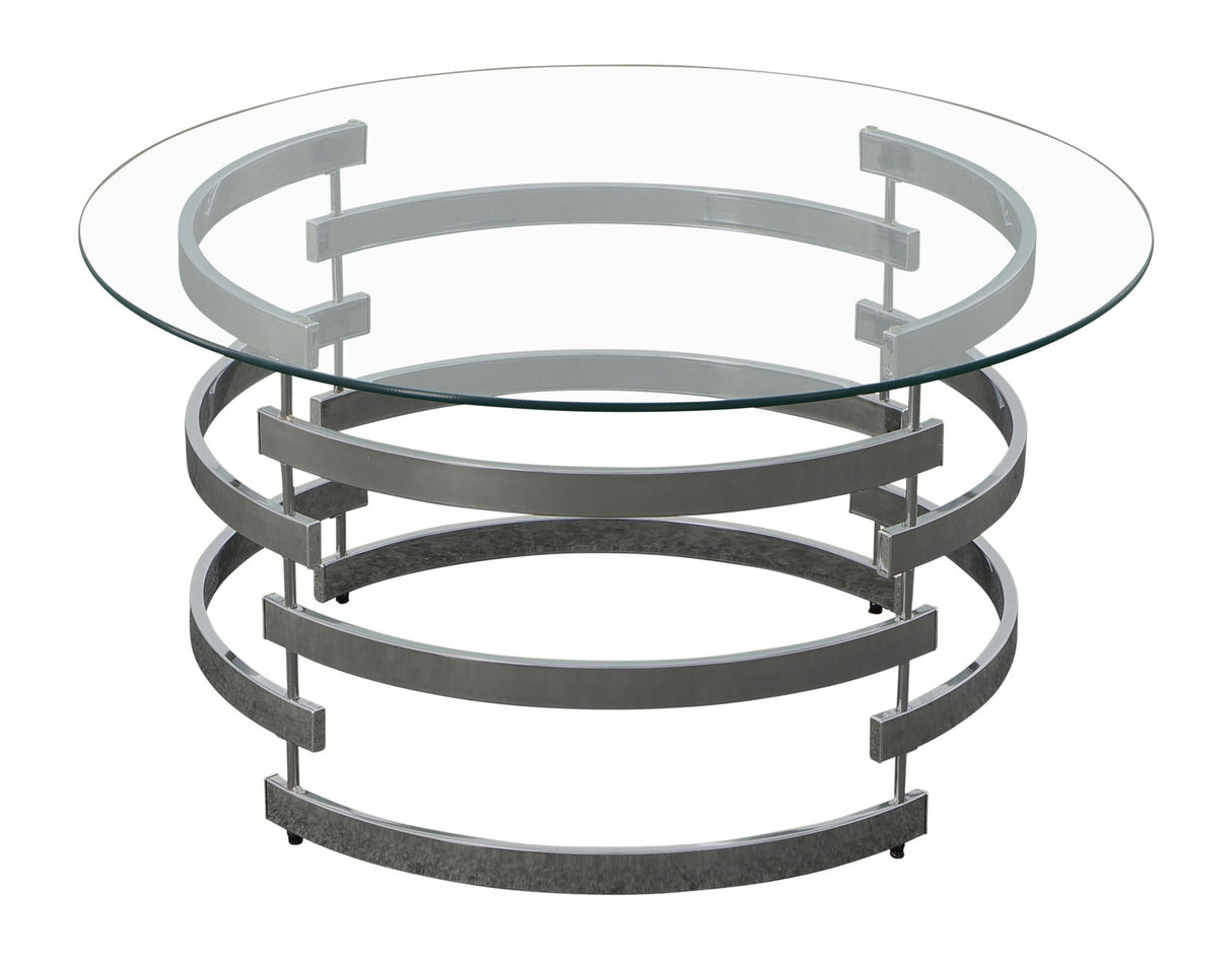 Tayside Chrome Glass Top Cocktail Table from Steve Silver - Luna Furniture