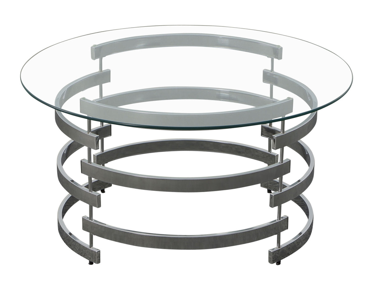 Tayside Chrome Glass Top Cocktail Table from Steve Silver - Luna Furniture