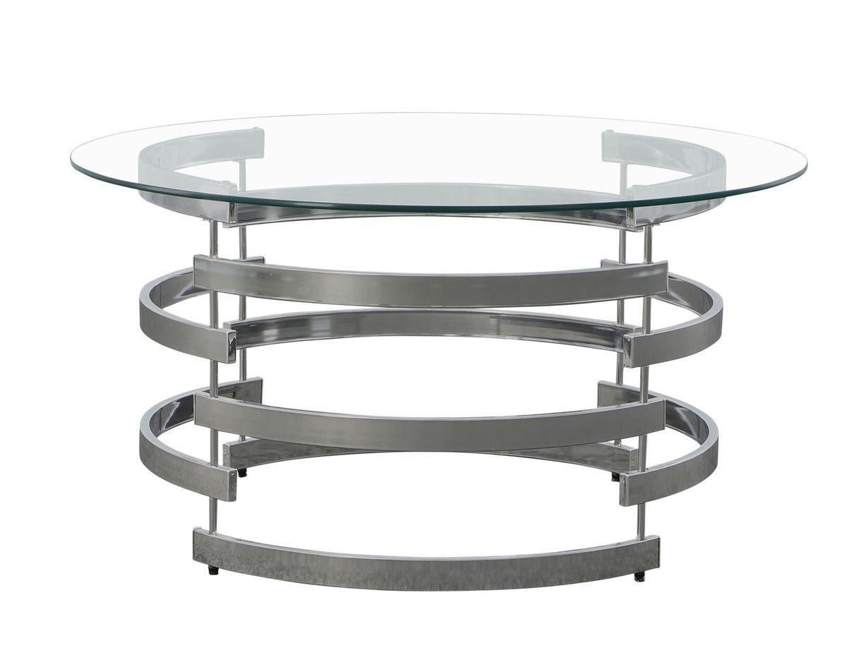 Tayside Chrome Glass Top Cocktail Table from Steve Silver - Luna Furniture