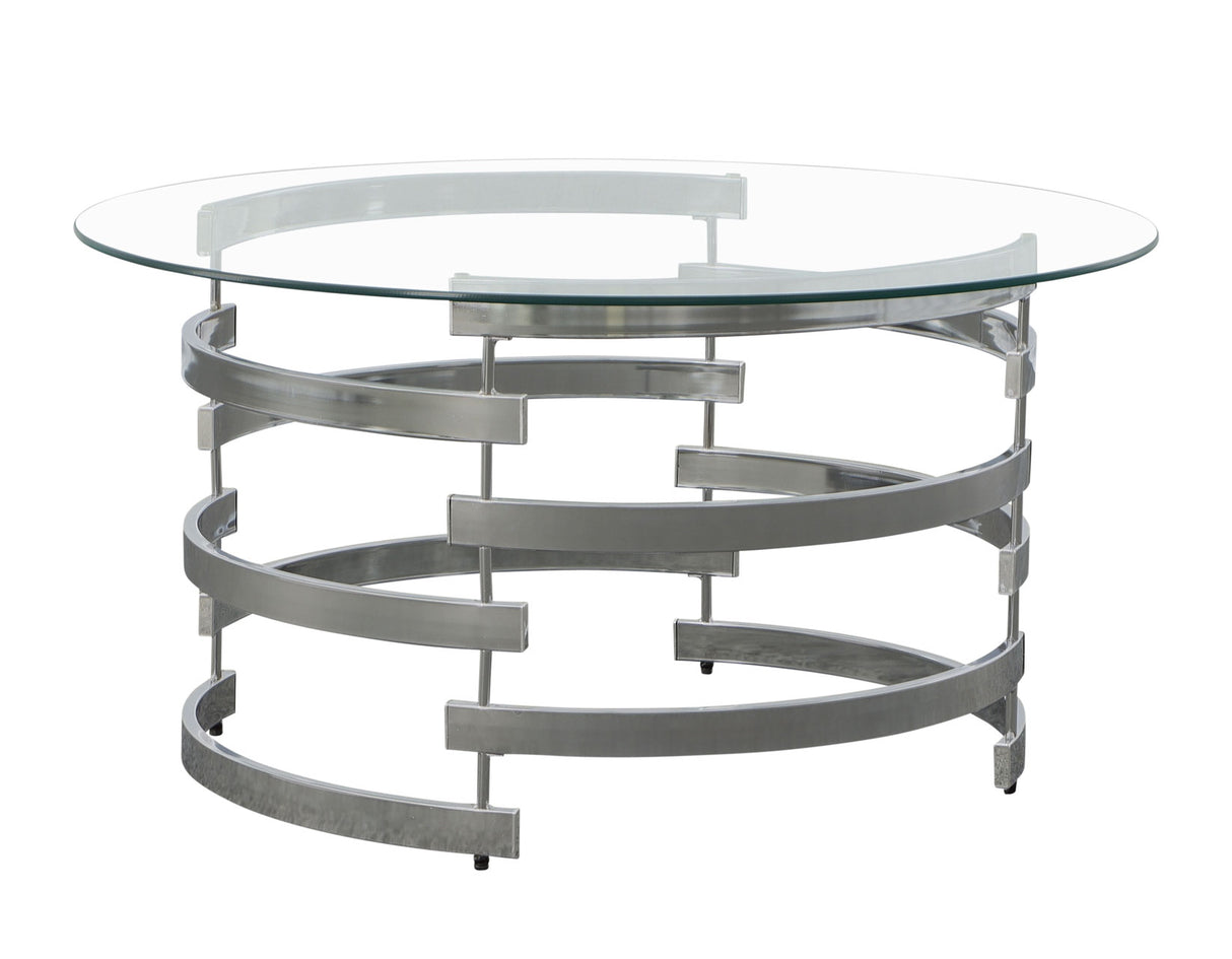 Tayside Chrome Glass Top Cocktail Table from Steve Silver - Luna Furniture
