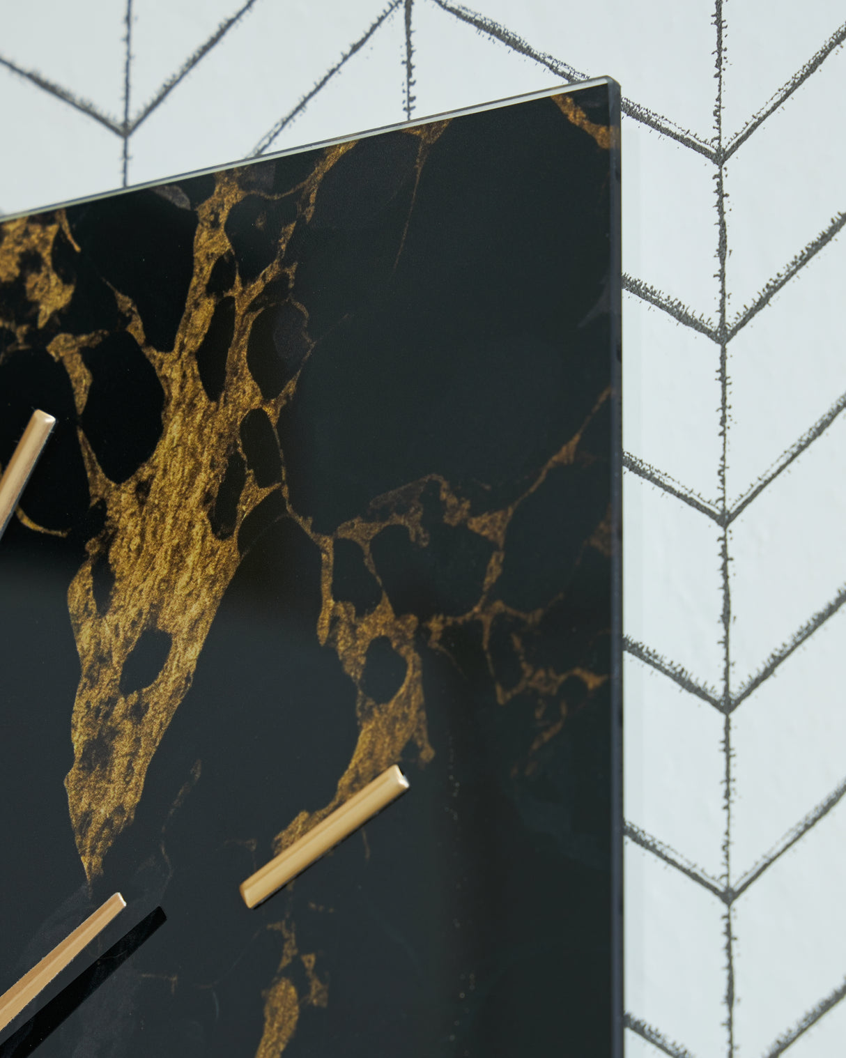 Teague Black/Gold Finish Wall Clock from Ashley - Luna Furniture