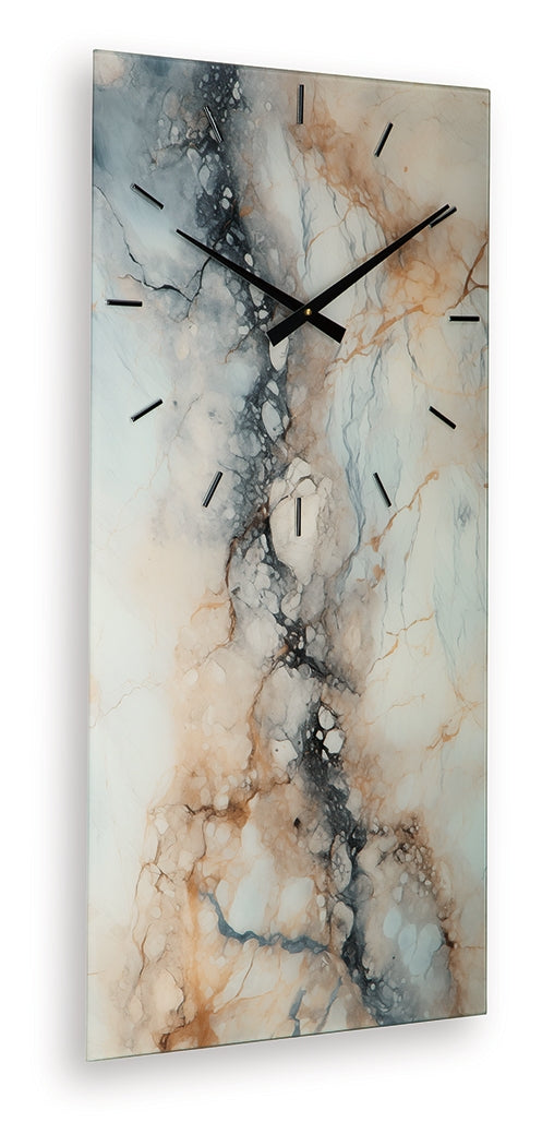 Teague Brown/Gray/Ivory Wall Clock from Ashley - Luna Furniture