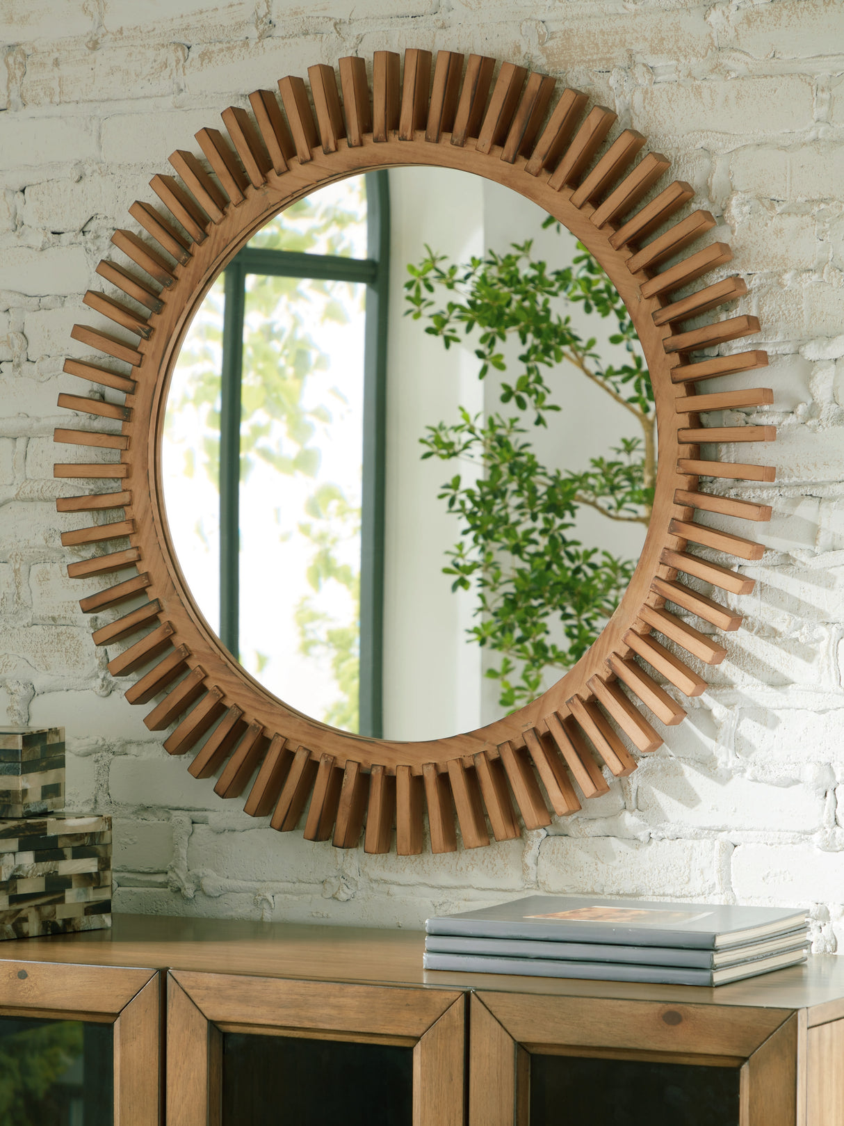 Tedwell Brown Accent Mirror from Ashley - Luna Furniture