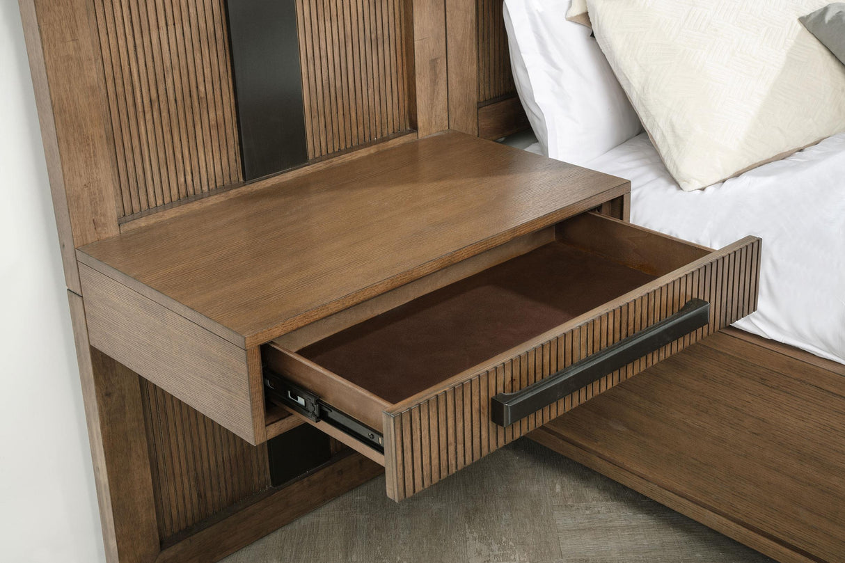 Terrace Ash Brown Wall Panel with Nightstand Set from Coaster - Luna Furniture