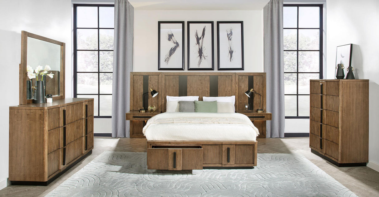 Terrace Ash Brown 6-Drawer Dresser and Mirror from Coaster - Luna Furniture