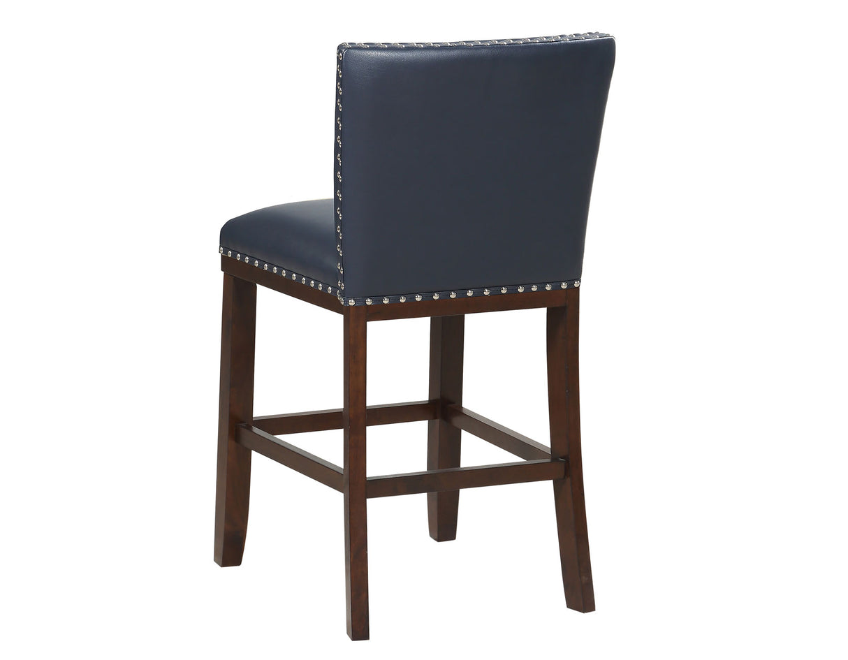 Tiffany 24″ Counter Stool, Navy Leatherette, Set of 2 from Steve Silver - Luna Furniture