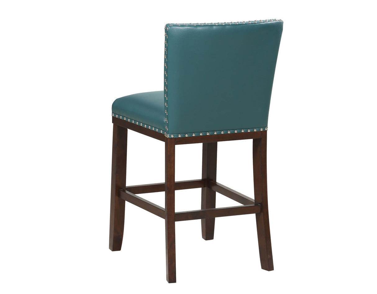 Tiffany 24″ Counter Stool, Peacock Leatherette, Set of 2 from Steve Silver - Luna Furniture