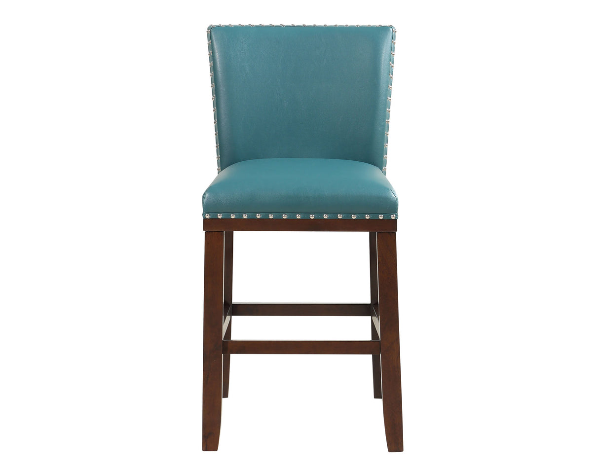 Tiffany 24″ Counter Stool, Peacock Leatherette, Set of 2 from Steve Silver - Luna Furniture