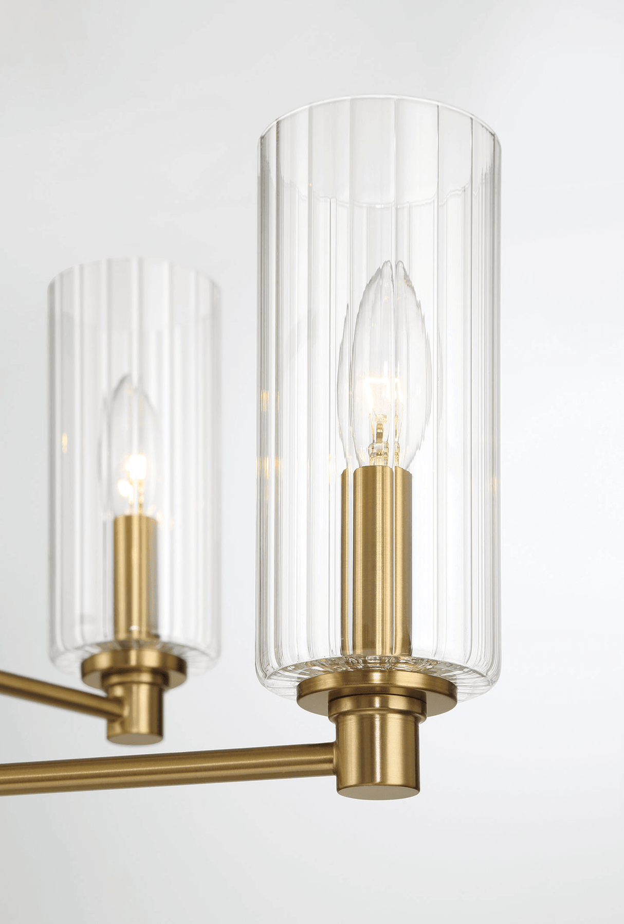 Timeless Six Lights Chandelier With Clear Ribbed Glass - Satin Brass from Midinmod - Luna Furniture