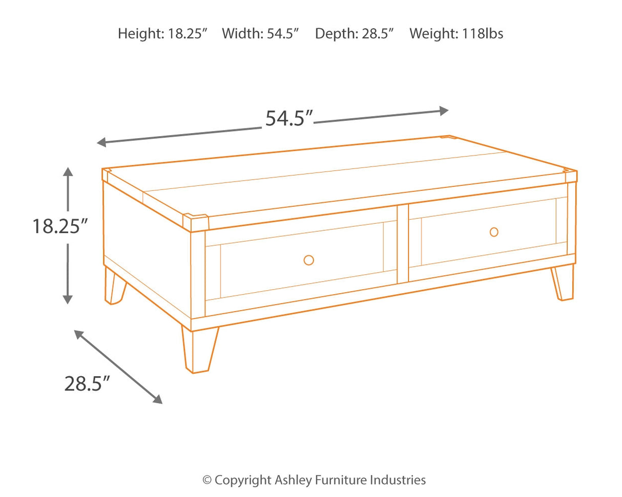 Todoe Coffee Table with 1 End Table in Dark Gray from Ashley Furniture - Luna Furniture