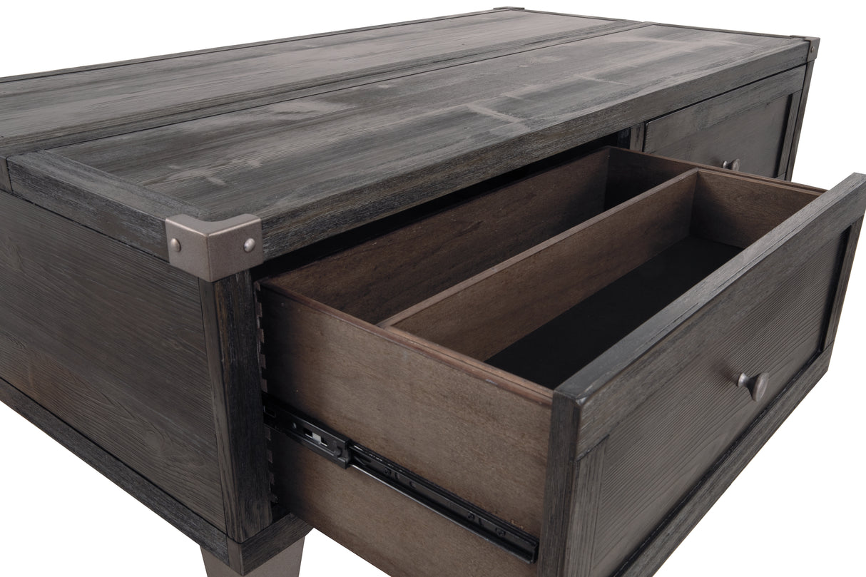 Todoe Coffee Table with 2 End Tables in Dark Gray from Ashley Furniture - Luna Furniture