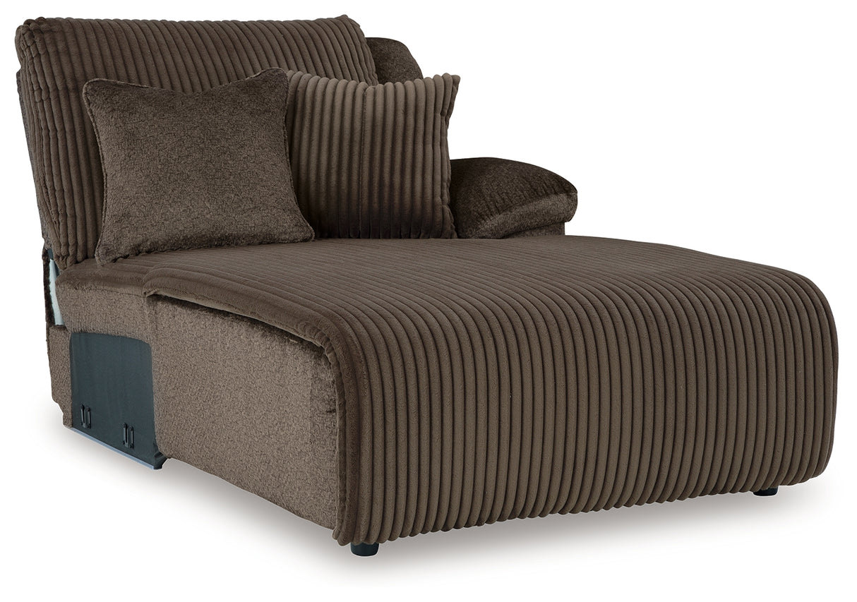 Top Tier Chocolate 3-Piece RAF Chaise Reclining Sectional from Ashley - Luna Furniture