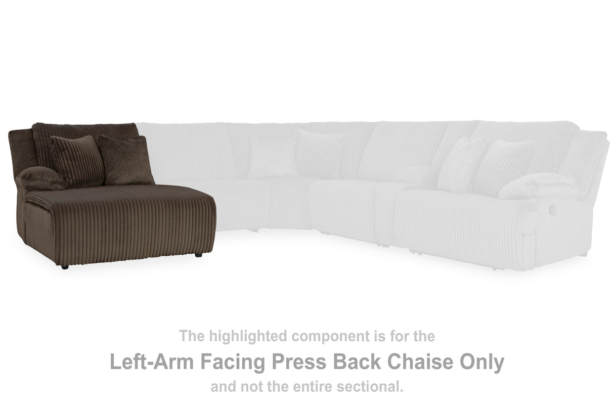 Top Tier Chocolate Left-Arm Facing Press Back Chaise from Ashley - Luna Furniture