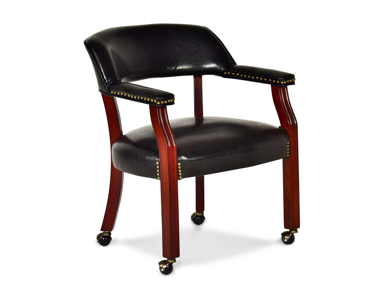 Tournament Arm Chair w/Casters, Black from Steve Silver - Luna Furniture