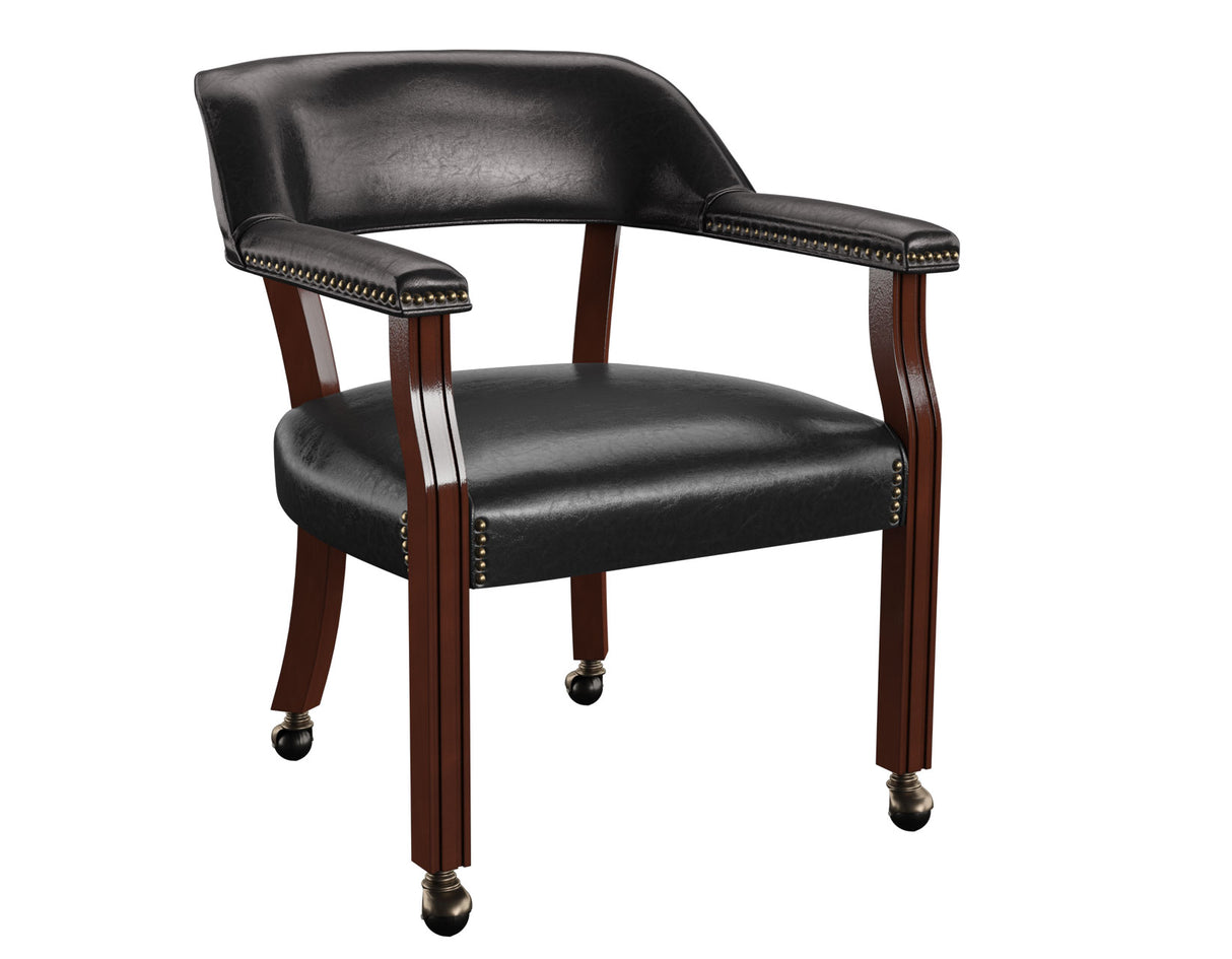 Tournament Arm Chair w/Casters, Black from Steve Silver - Luna Furniture